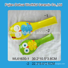 2016 popular style ceramic spoon with owl pattern